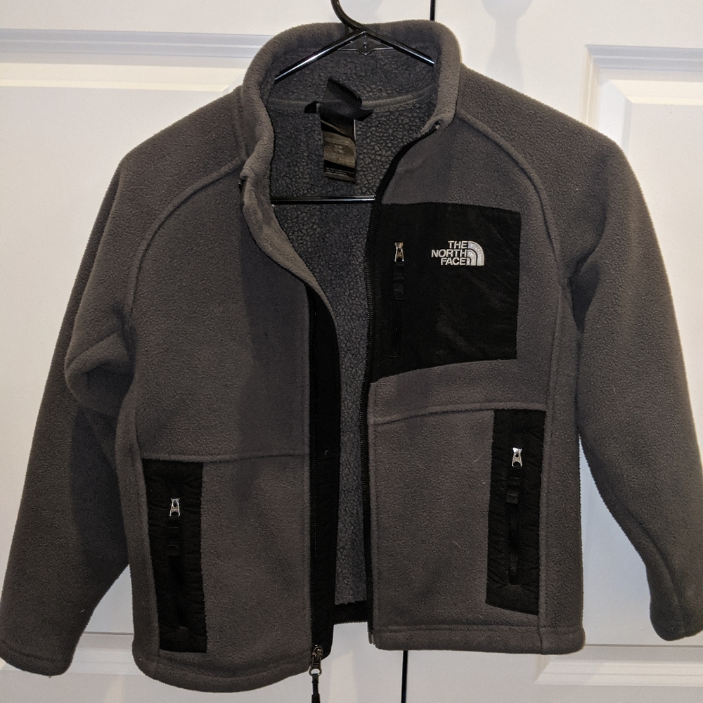 North Face Jacket Dark Gray Sz 7/8 Breast Pocket - Picture 4 of 6